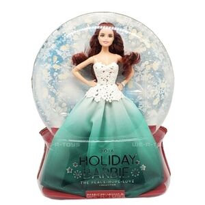 Barbie Holiday Doll in Green and White Gown